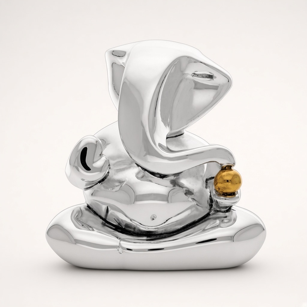 Italian silver covering idol of Abstrask Ganesha
