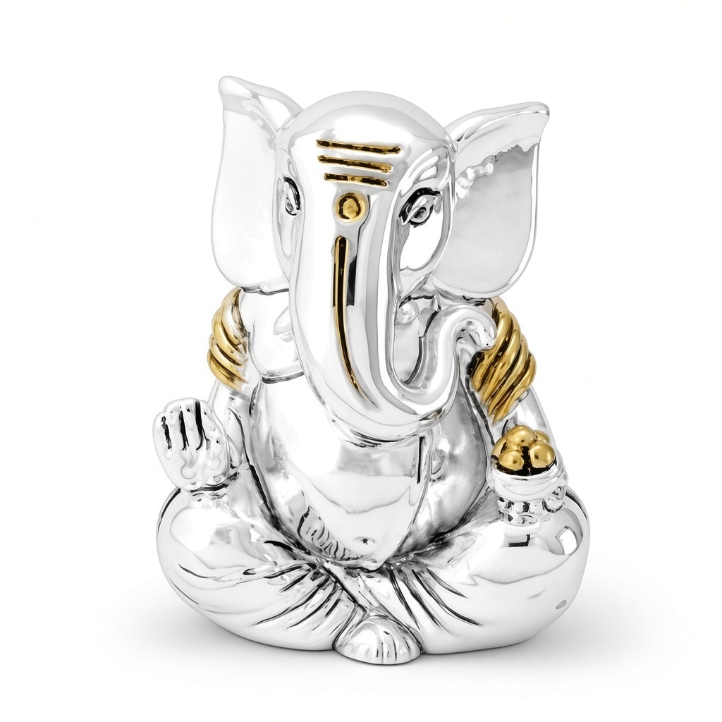 Italian silver covering idol of Astha Ganesha 2