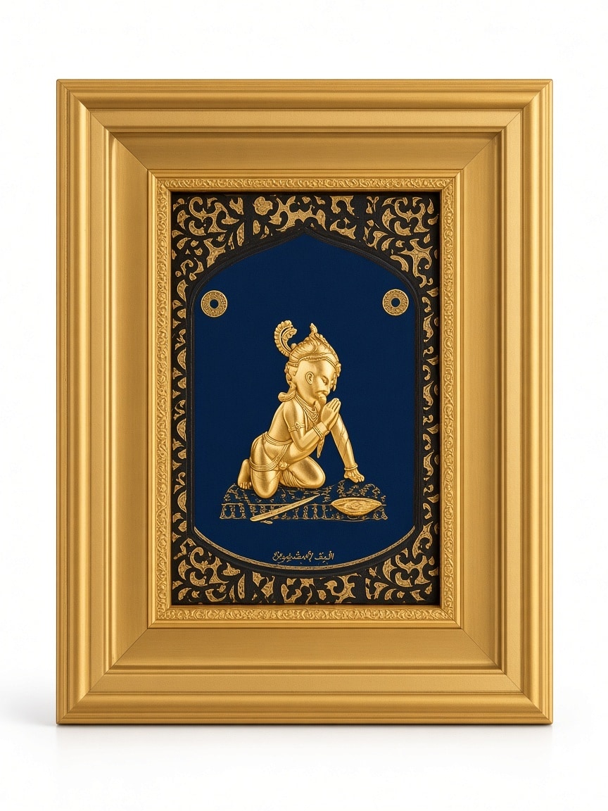 24kt gold leaf artwork of Bal Gopal