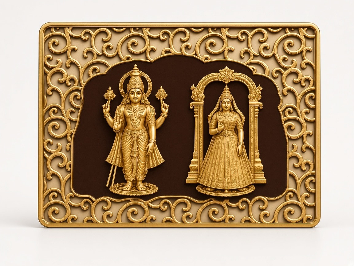 24kt gold leaf artwork of Balaji Padmavati