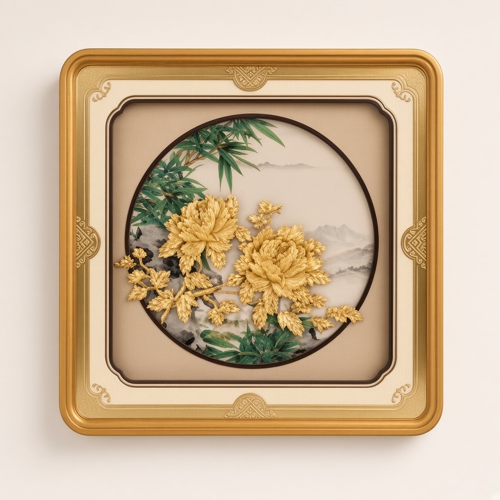 24kt gold leaf artwork of Blossom Flower Frame