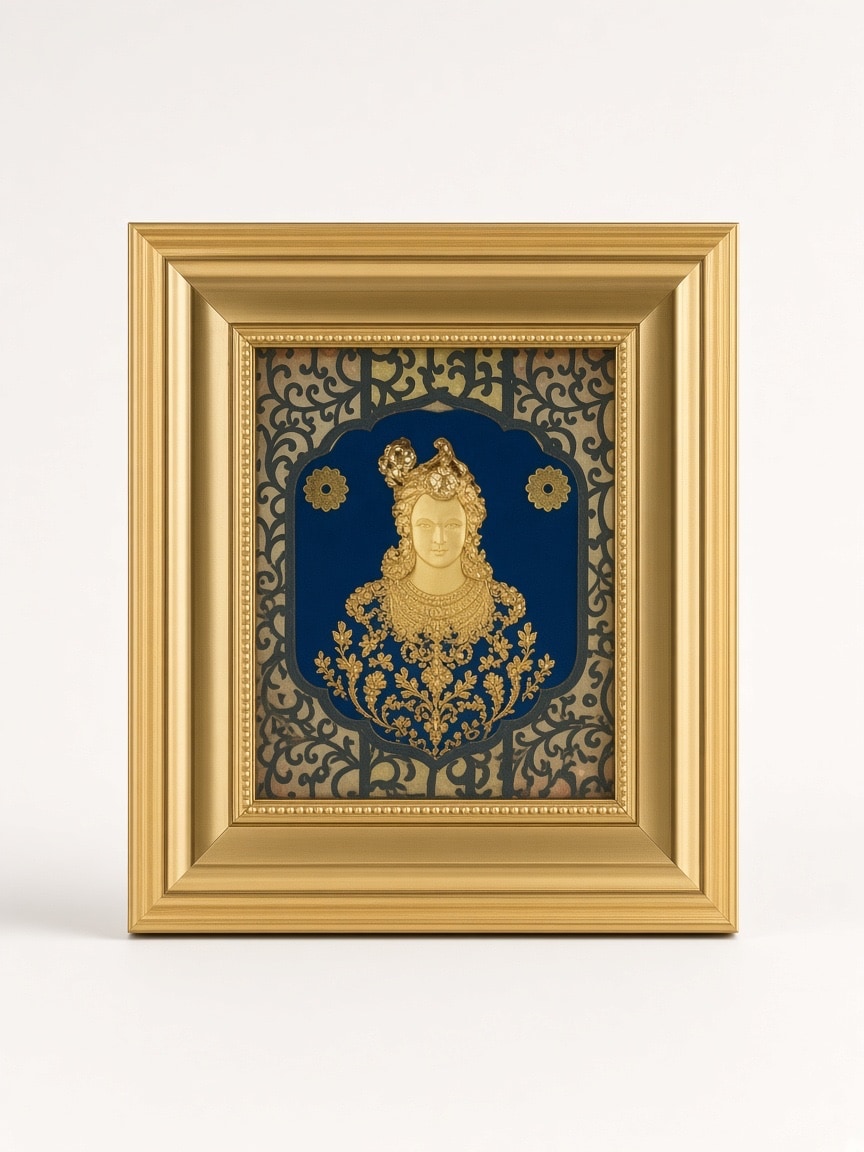 24kt gold leaf artwork of Durga Maa