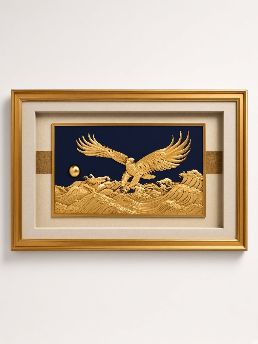 24kt gold leaf artwork of Eagle
