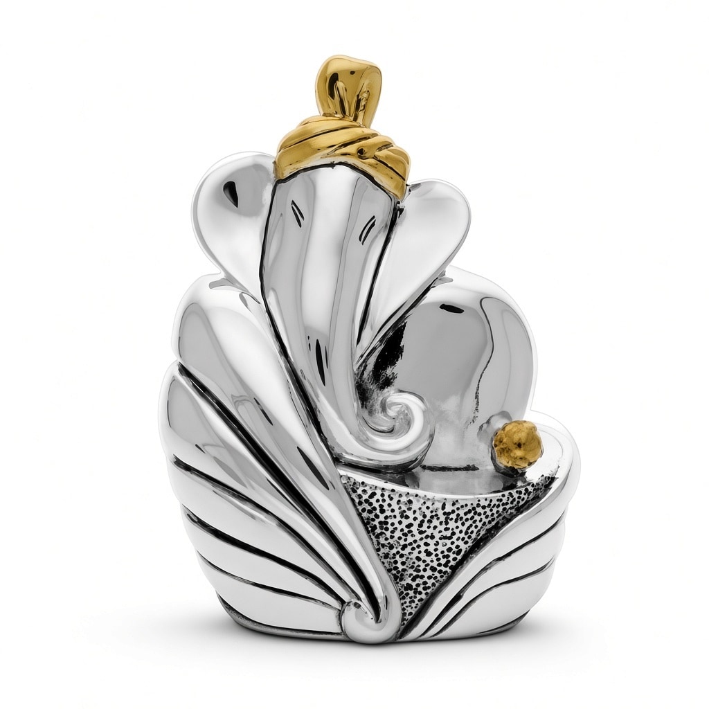 Italian silver covering idol of Feta Ganesha