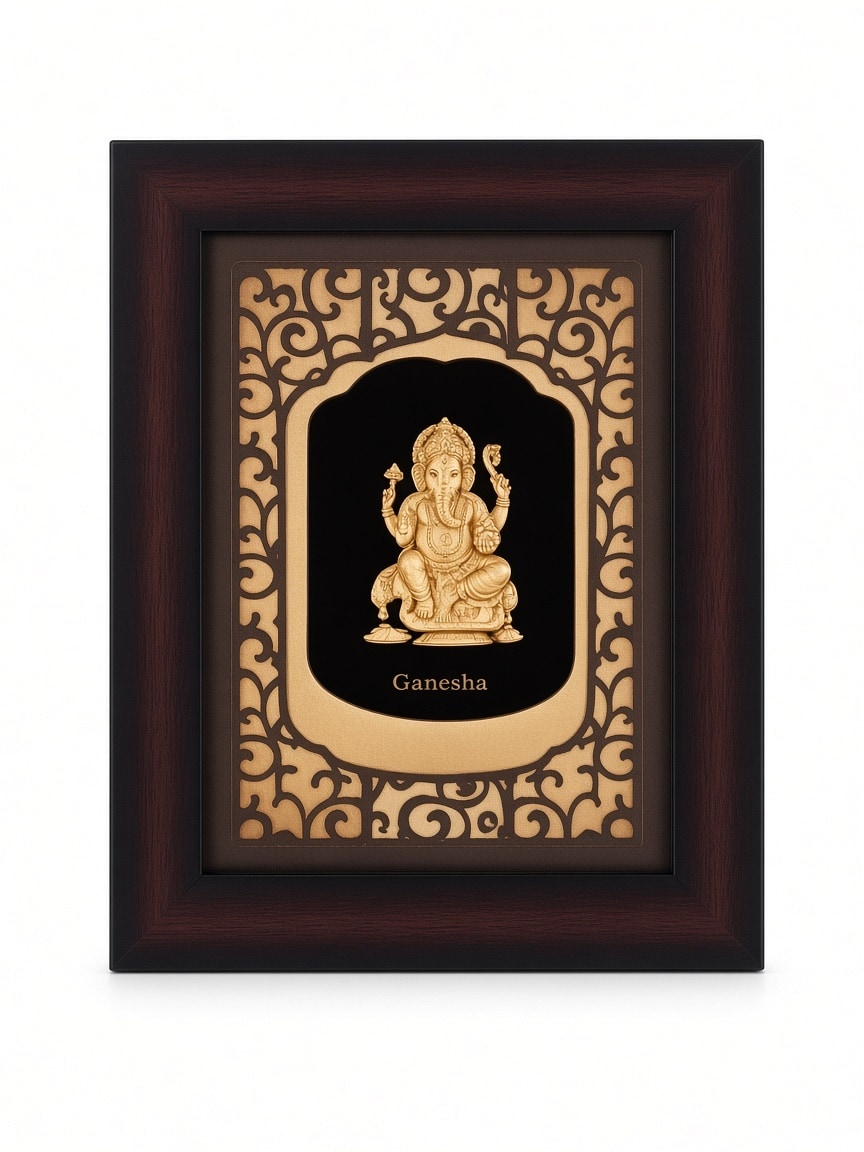24kt gold leaf artwork of Ganesh Ji