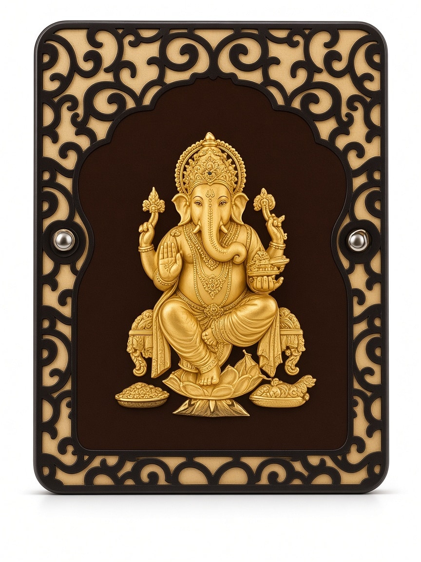 24kt gold leaf artwork of Ganesh Ji
