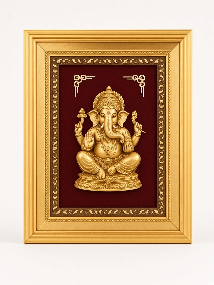 24kt gold leaf artwork of Ganesh Ji