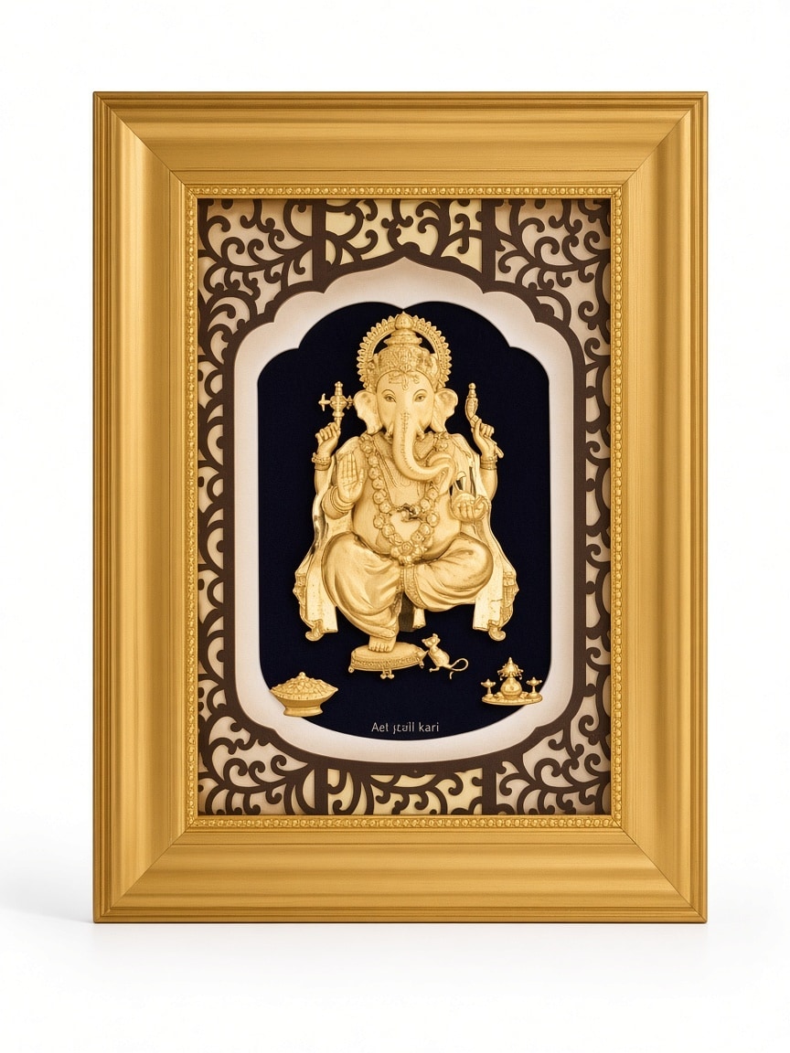 24kt gold leaf artwork of Ganesh Ji