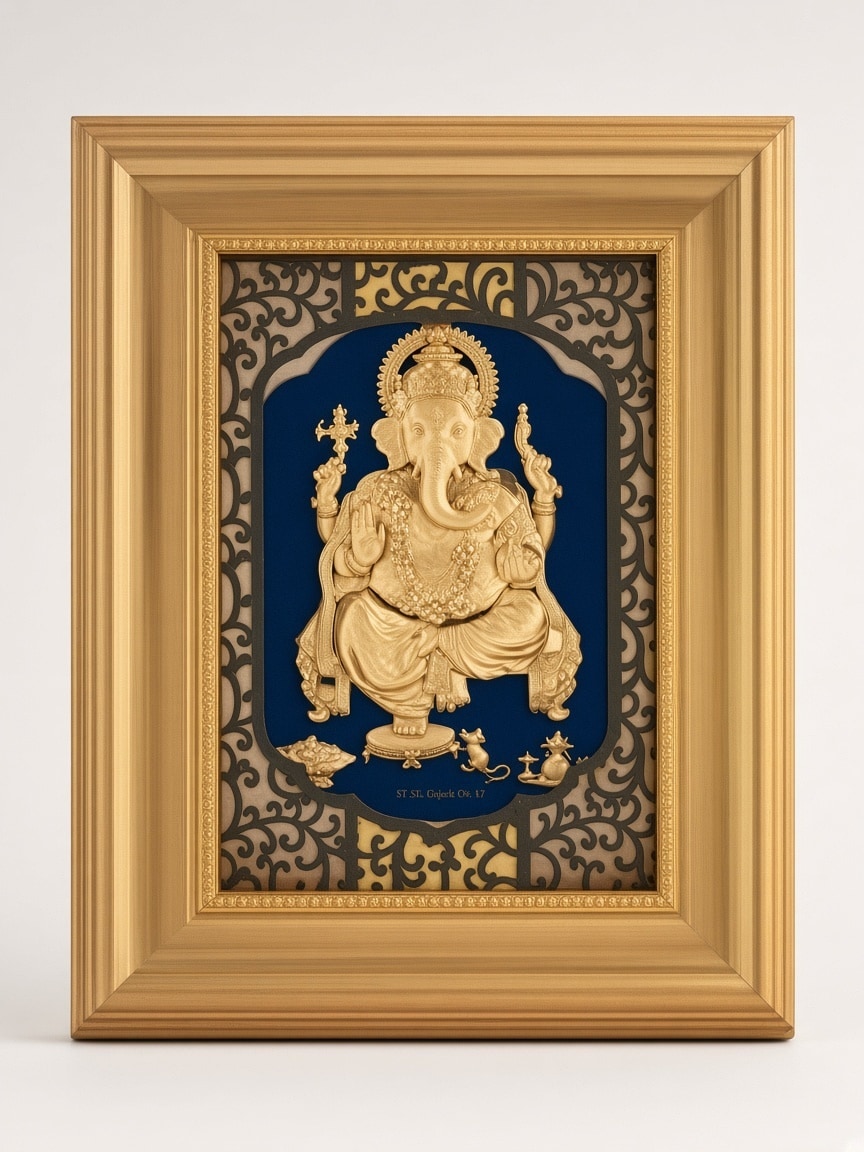 24kt gold leaf artwork of Ganesh Ji