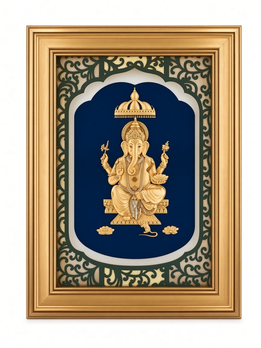 24kt gold leaf artwork of Ganesh Ji