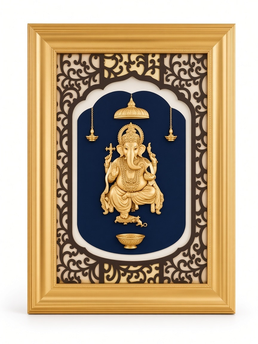 24kt gold leaf artwork of Ganesh Ji