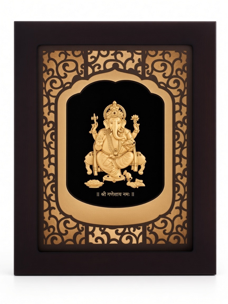 24kt gold leaf artwork of Ganesh Ji
