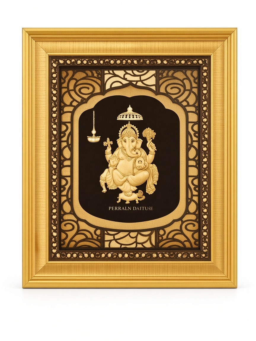 24kt gold leaf artwork of Ganesh Ji