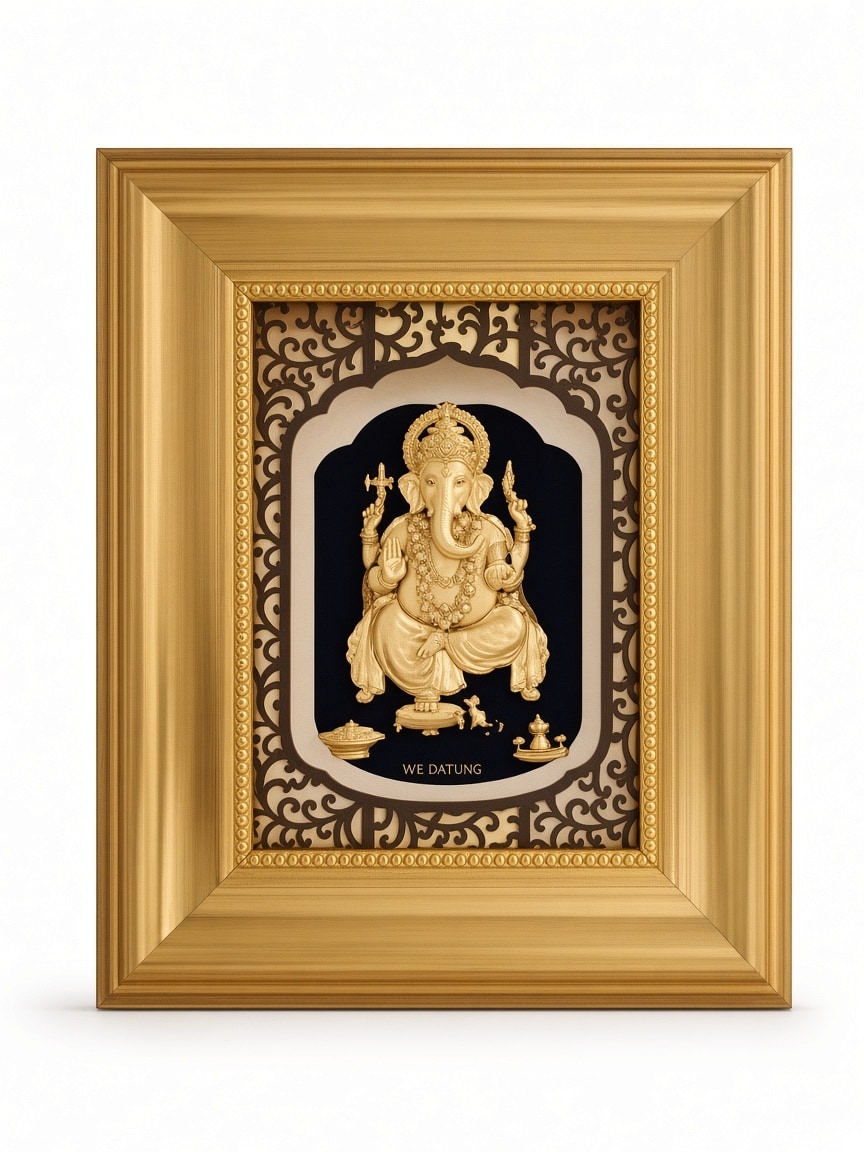 24kt gold leaf artwork of Ganesh Ji