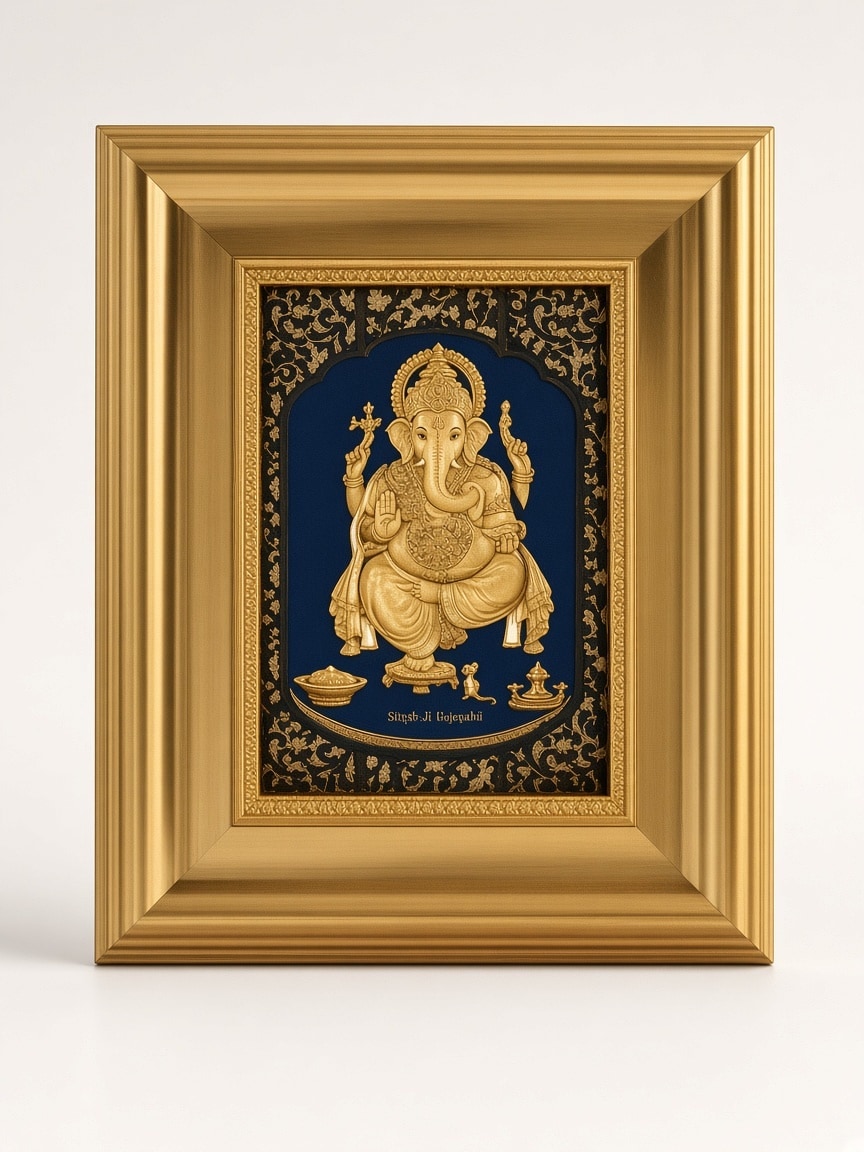 24kt gold leaf artwork of Ganesh Ji