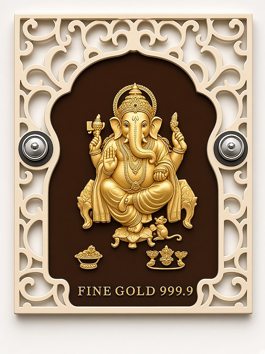 24kt gold leaf artwork of Ganesh Ji