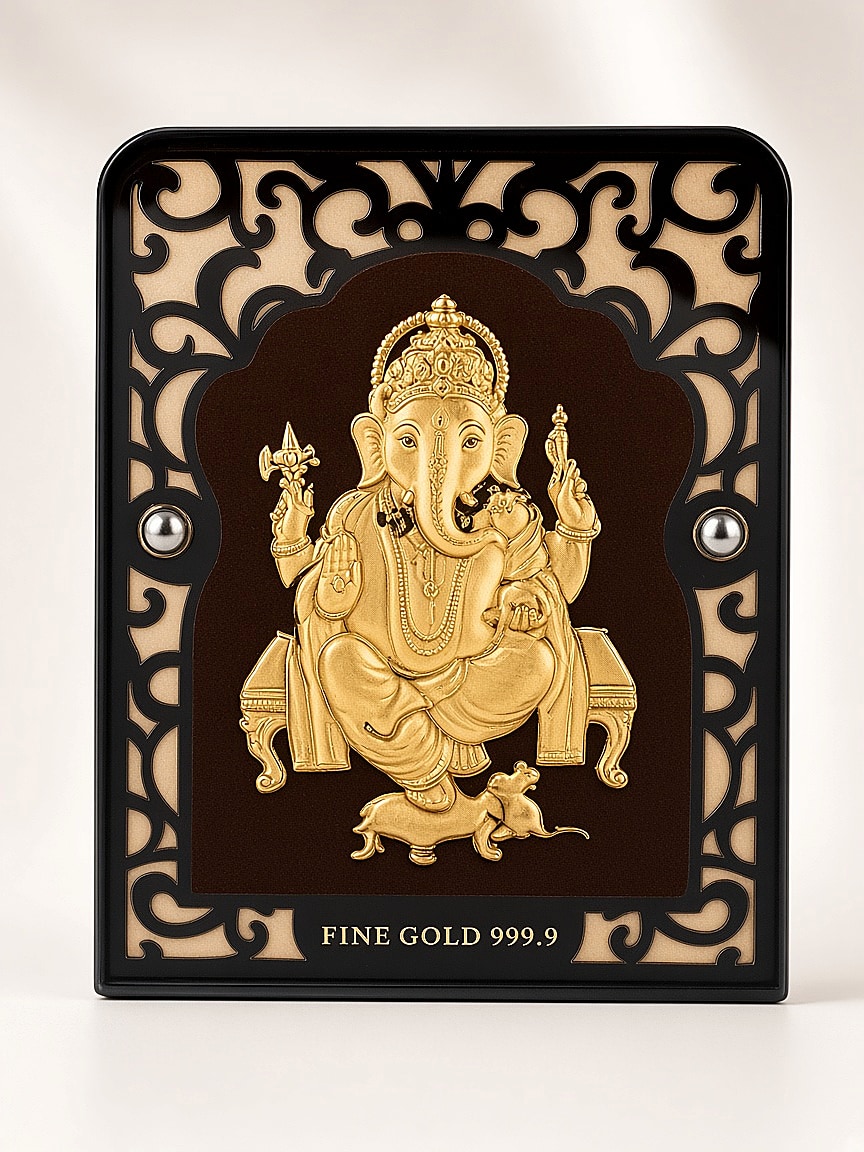 24kt gold leaf artwork of Ganesh Ji