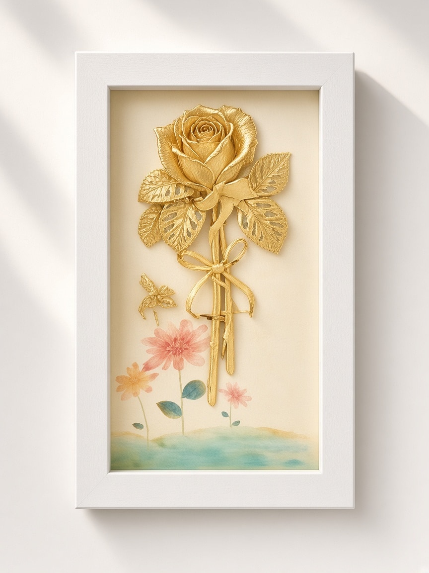 24kt gold leaf artwork of Gilded Rose