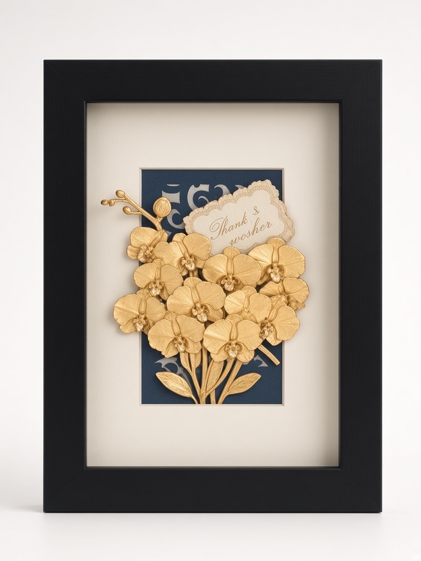 24kt gold leaf artwork of Gold Bouquet