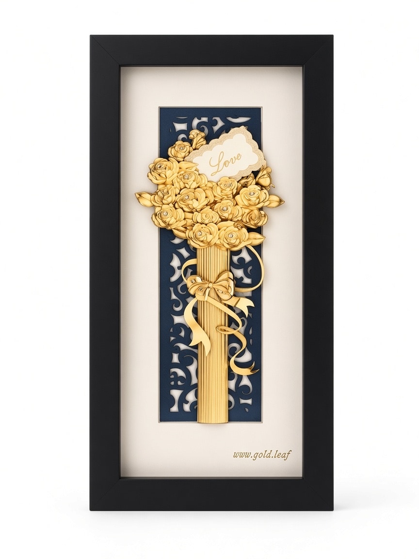 24kt gold leaf artwork of Gold Bouquet