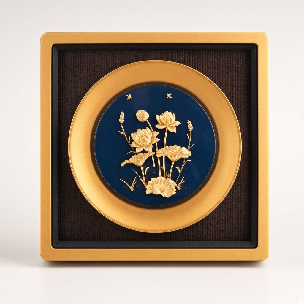 24kt gold leaf artwork of Gold Lotus Dish