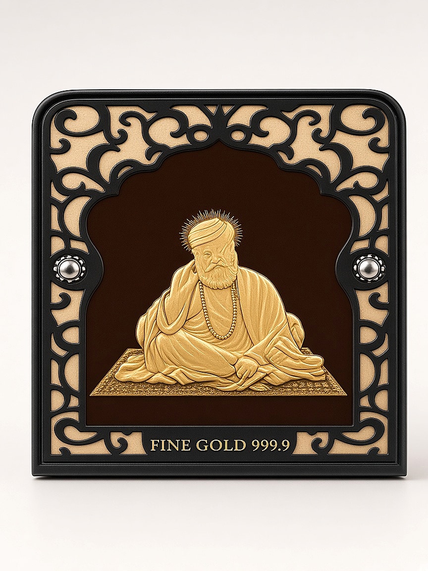 24kt gold leaf artwork of Gurunanak Ji