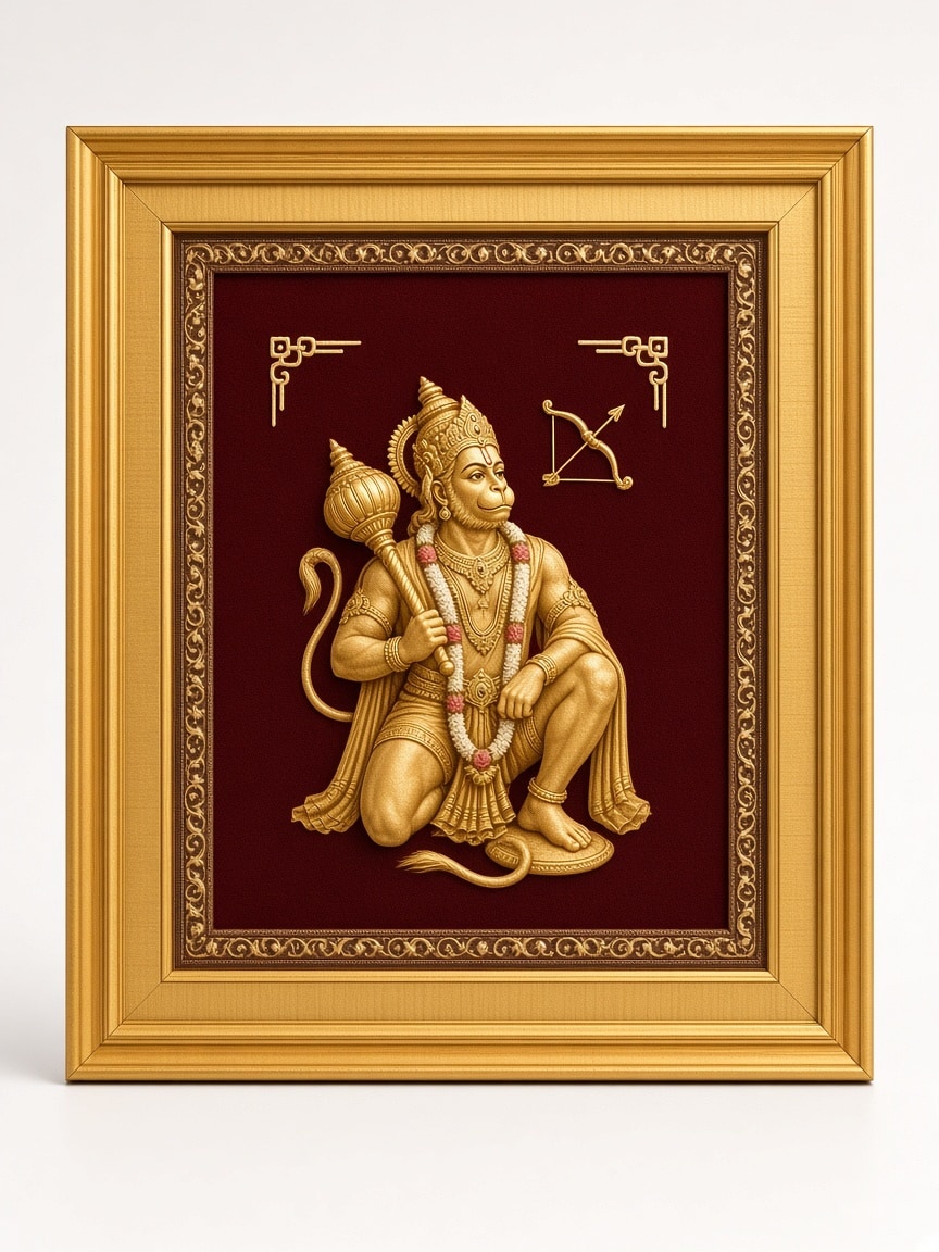 24kt gold leaf artwork of Hanuman Ji