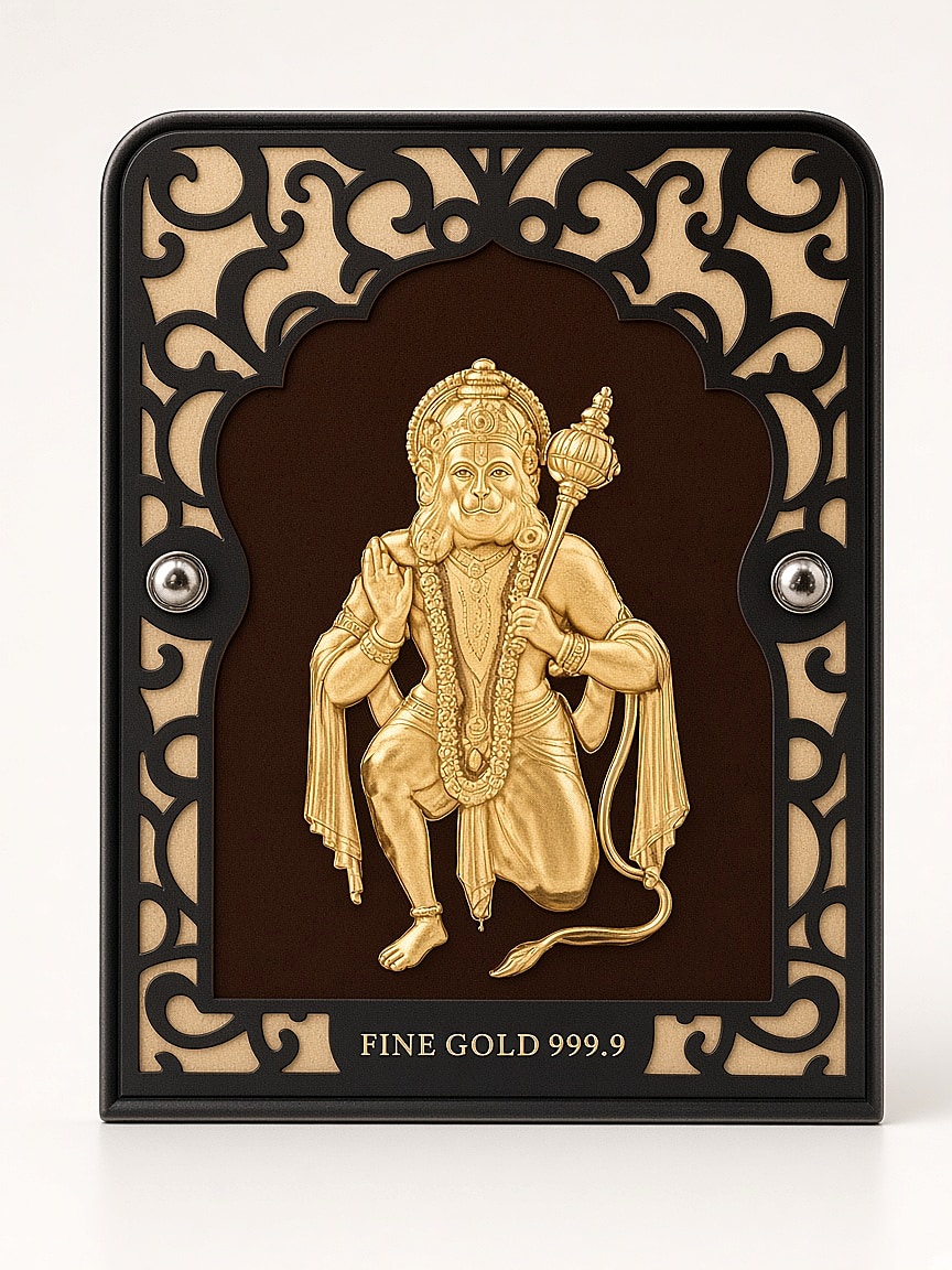 24kt gold leaf artwork of Hanuman Ji