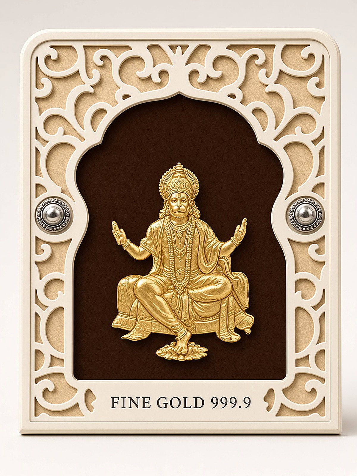 24kt gold leaf artwork of Hanuman Ji