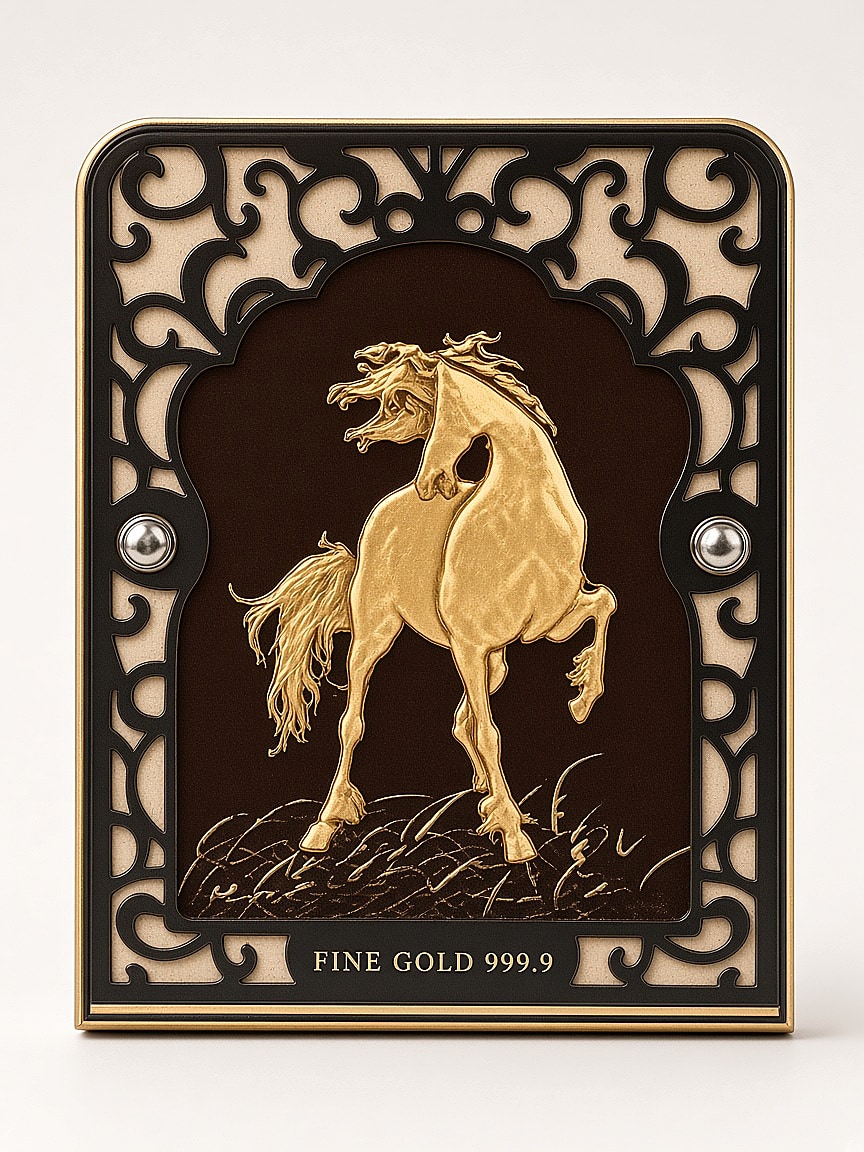 24kt gold leaf artwork of a horse