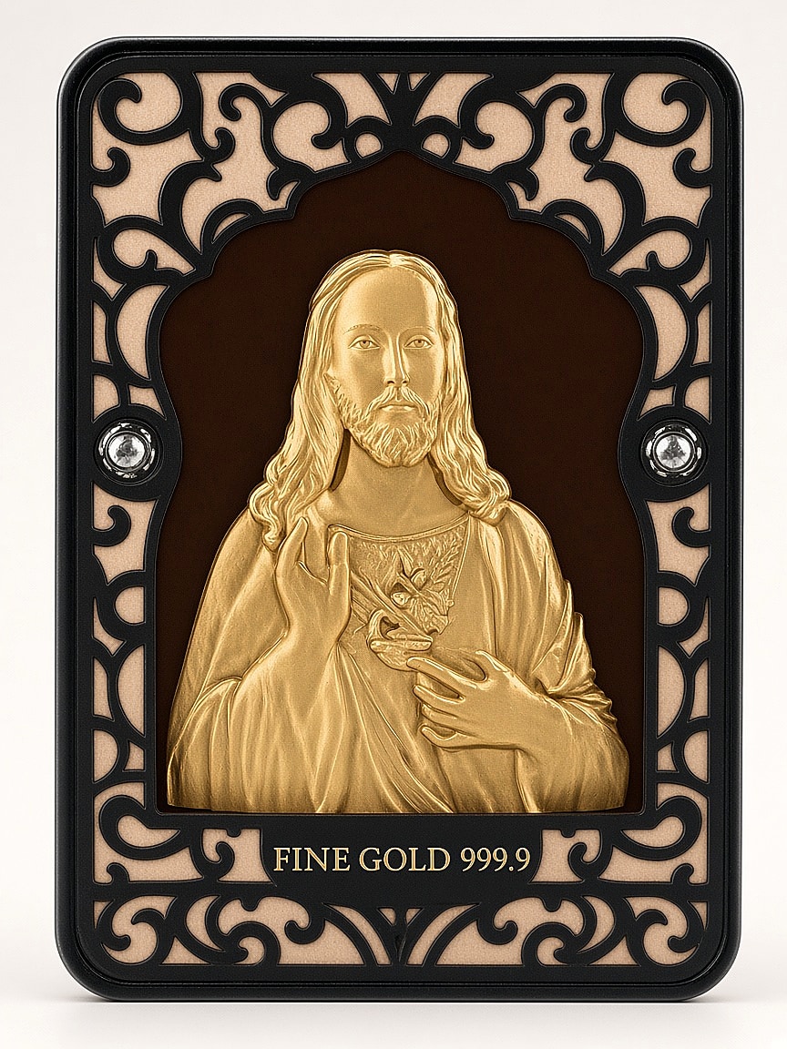 24kt gold leaf artwork of Jesus