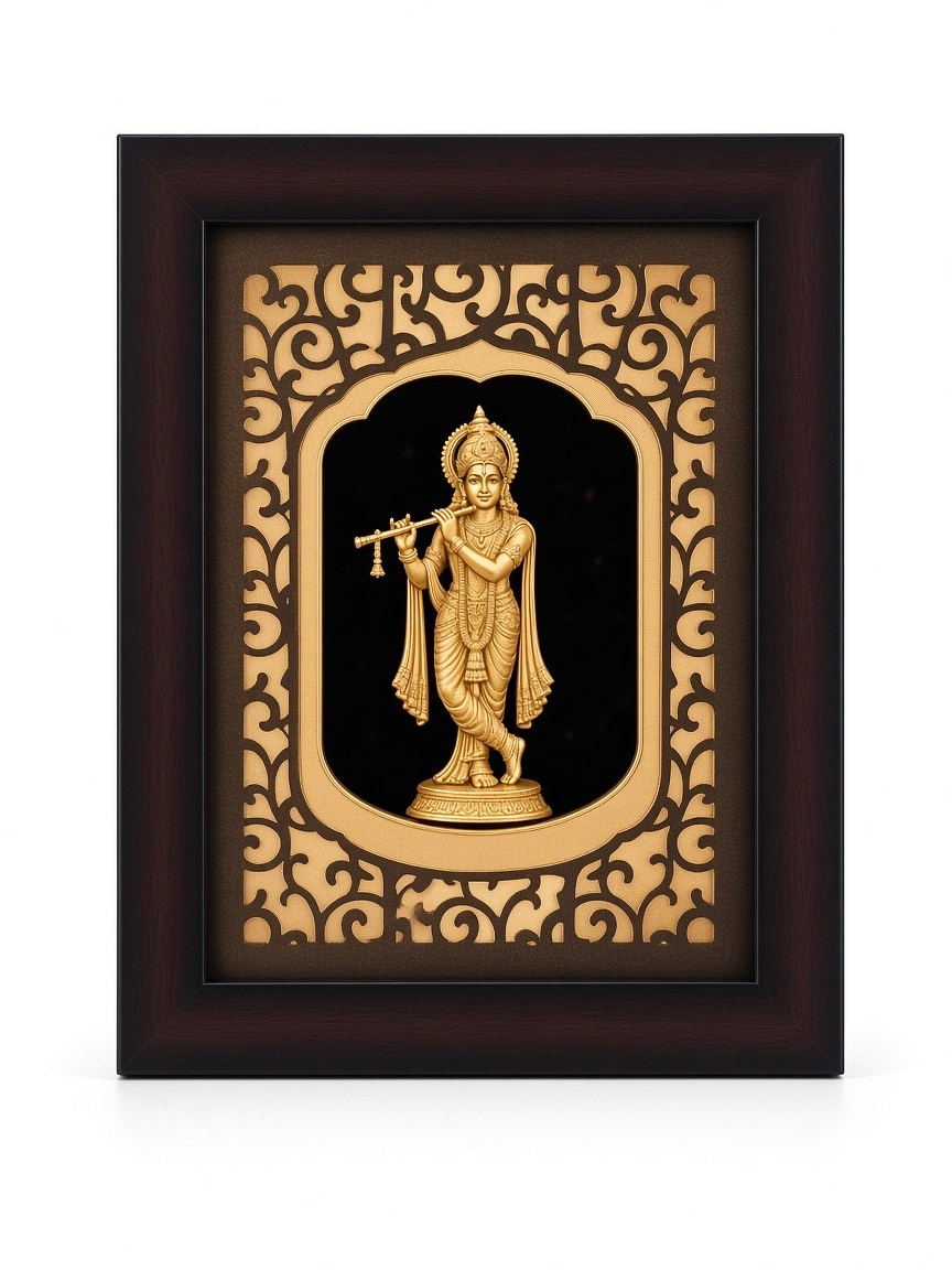 24kt gold leaf artwork of Laxmi Ji
