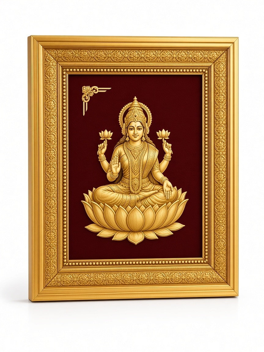 24kt gold leaf artwork of Laxmi Ji