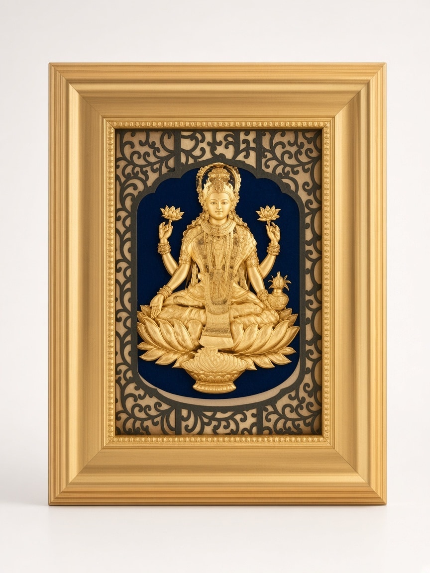 24kt gold leaf artwork of Laxmi Ji