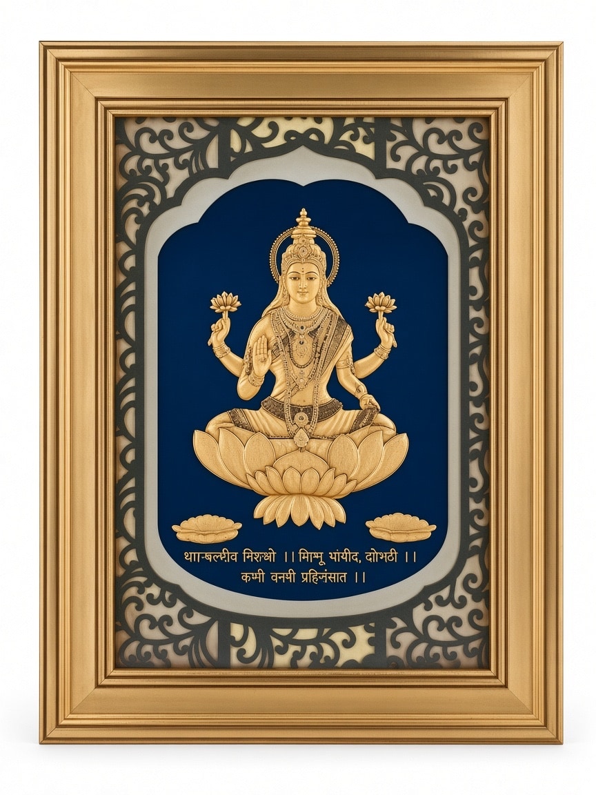 24kt gold leaf artwork of Laxmi Ji