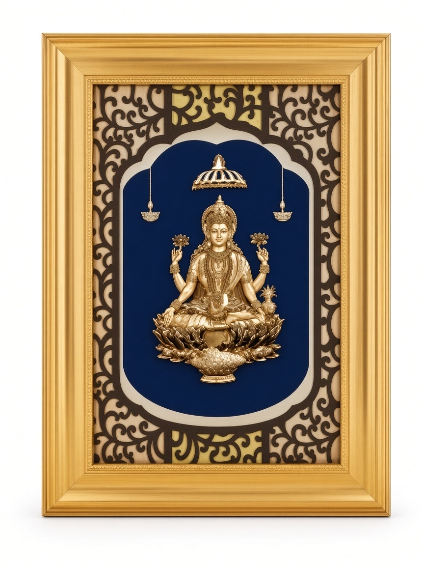 24kt gold leaf artwork of Laxmi Ji