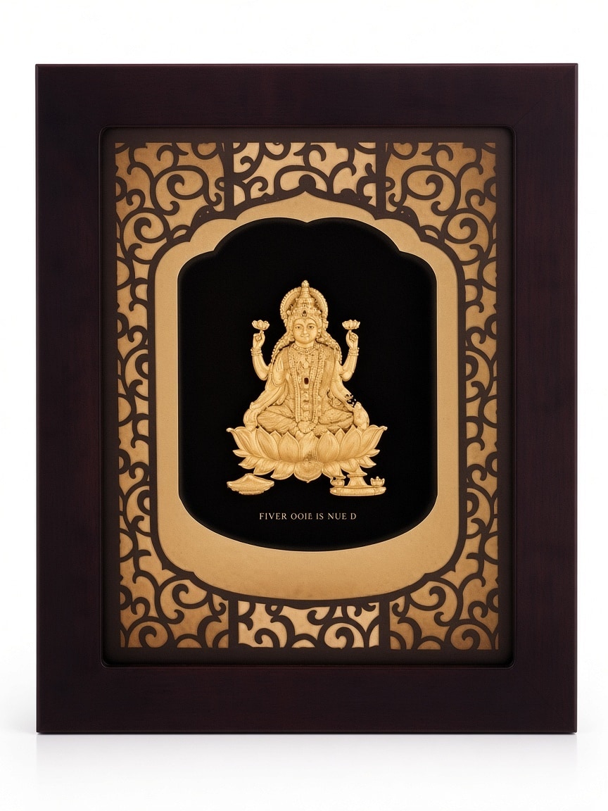 24kt gold leaf artwork of Laxmi Ji