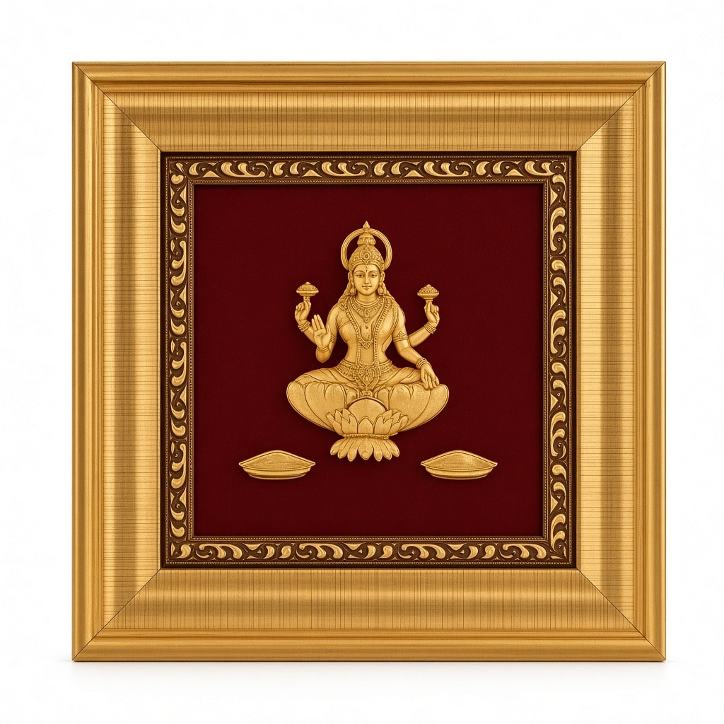 24kt gold leaf artwork of Laxmi Ji