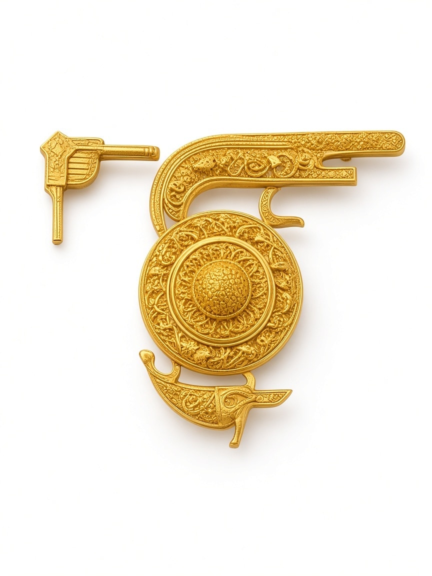 24kt gold leaf artwork of Laxmi Ji
