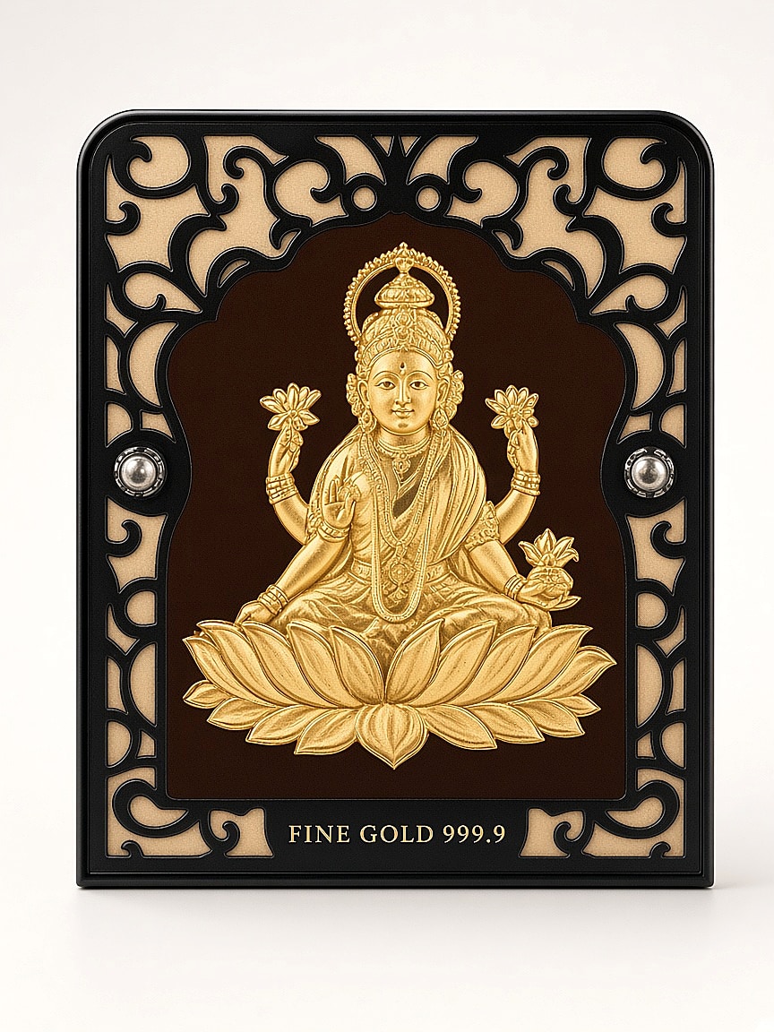24kt gold leaf artwork of Laxmi Ji