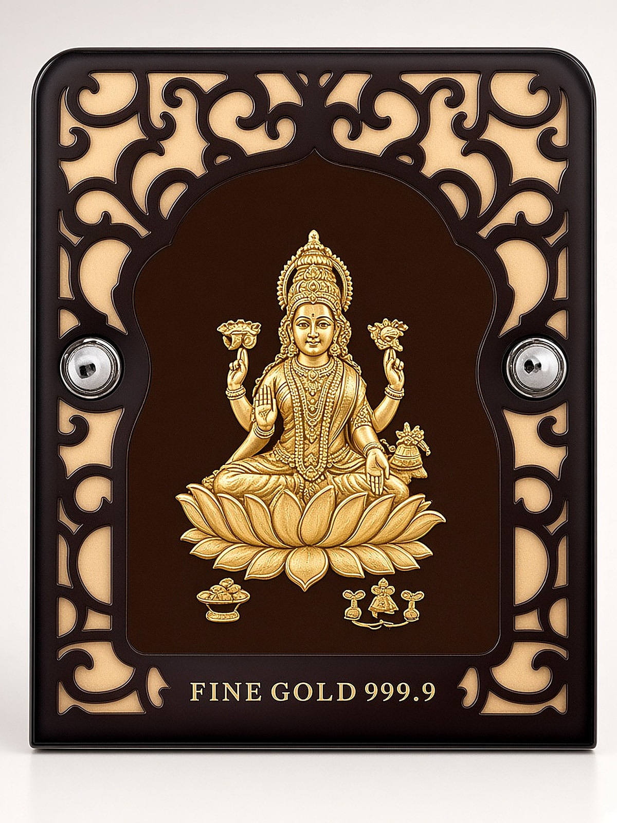 24kt gold leaf artwork of Goddess Laxmi Ji