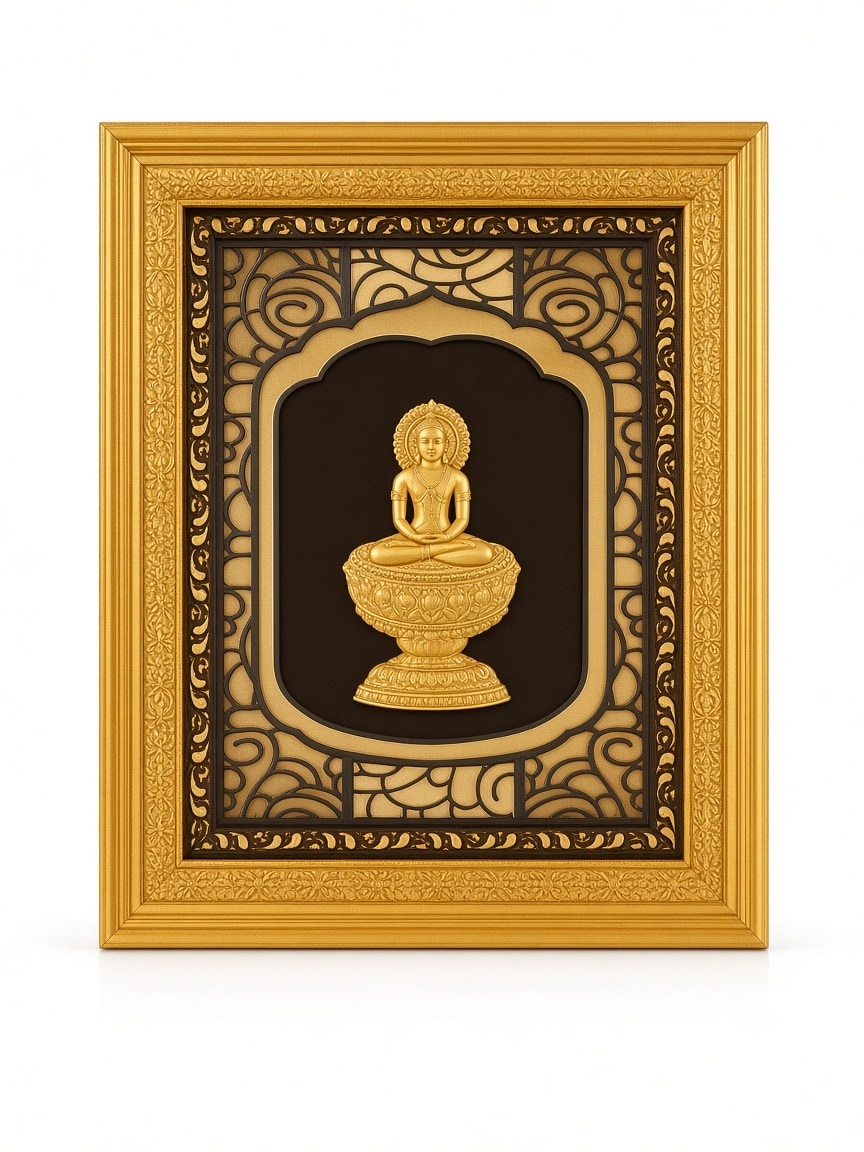 24kt gold leaf artwork of Mahavir Swami