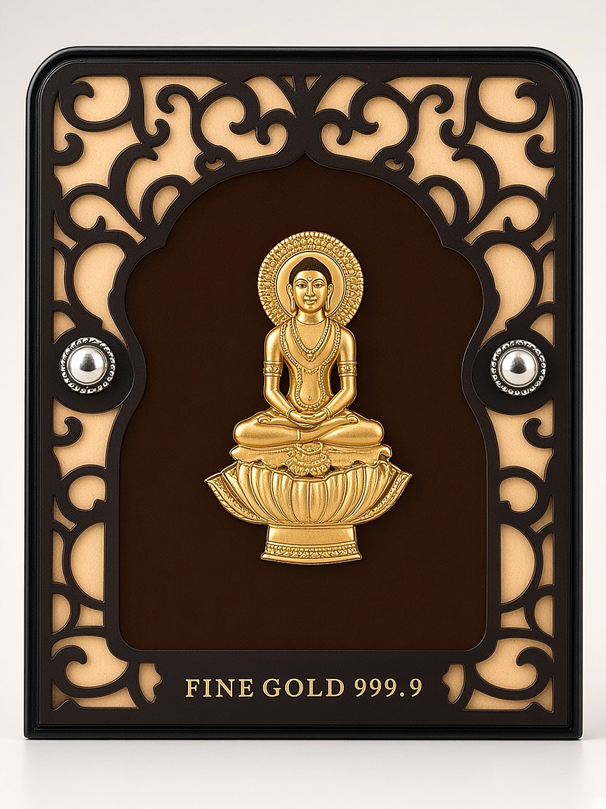 24kt gold leaf artwork of Mahavir Swami