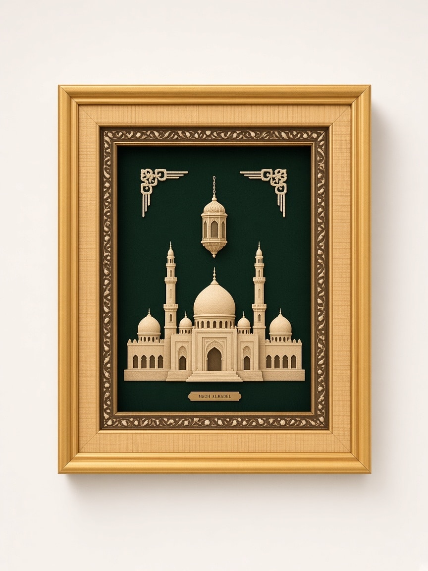 24kt gold leaf artwork of Mecca Madina