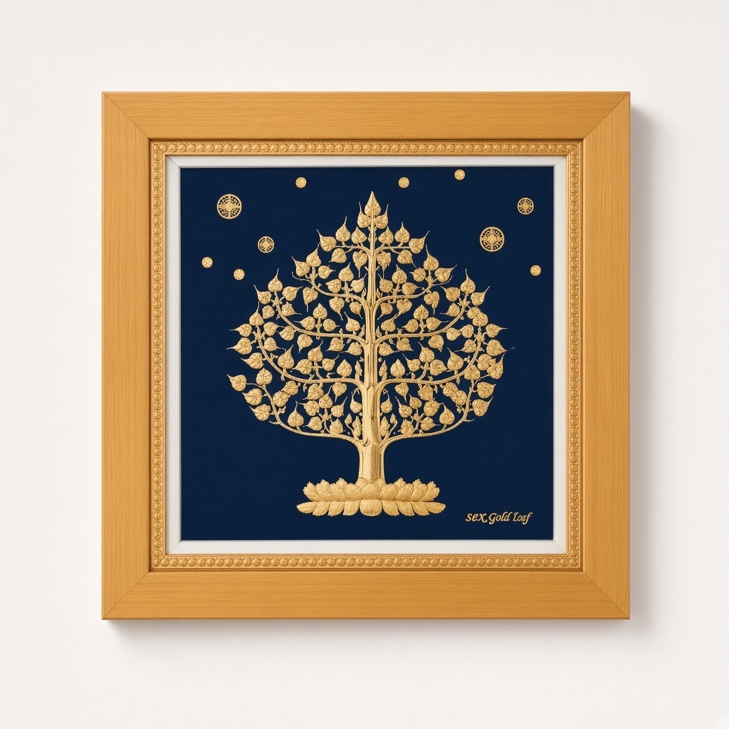 24kt gold leaf artwork of Money Tree