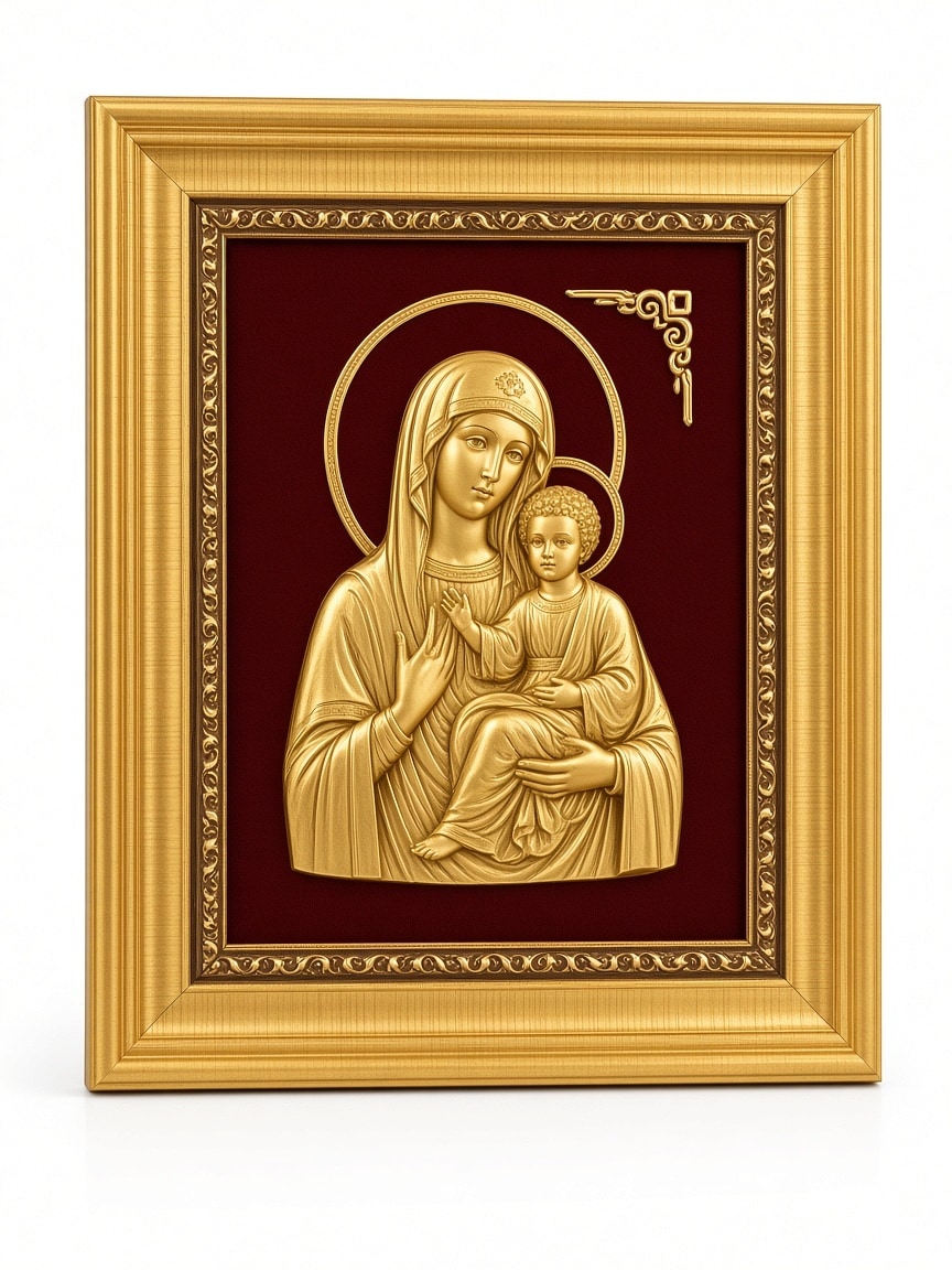 24kt gold leaf artwork of Mother Mary