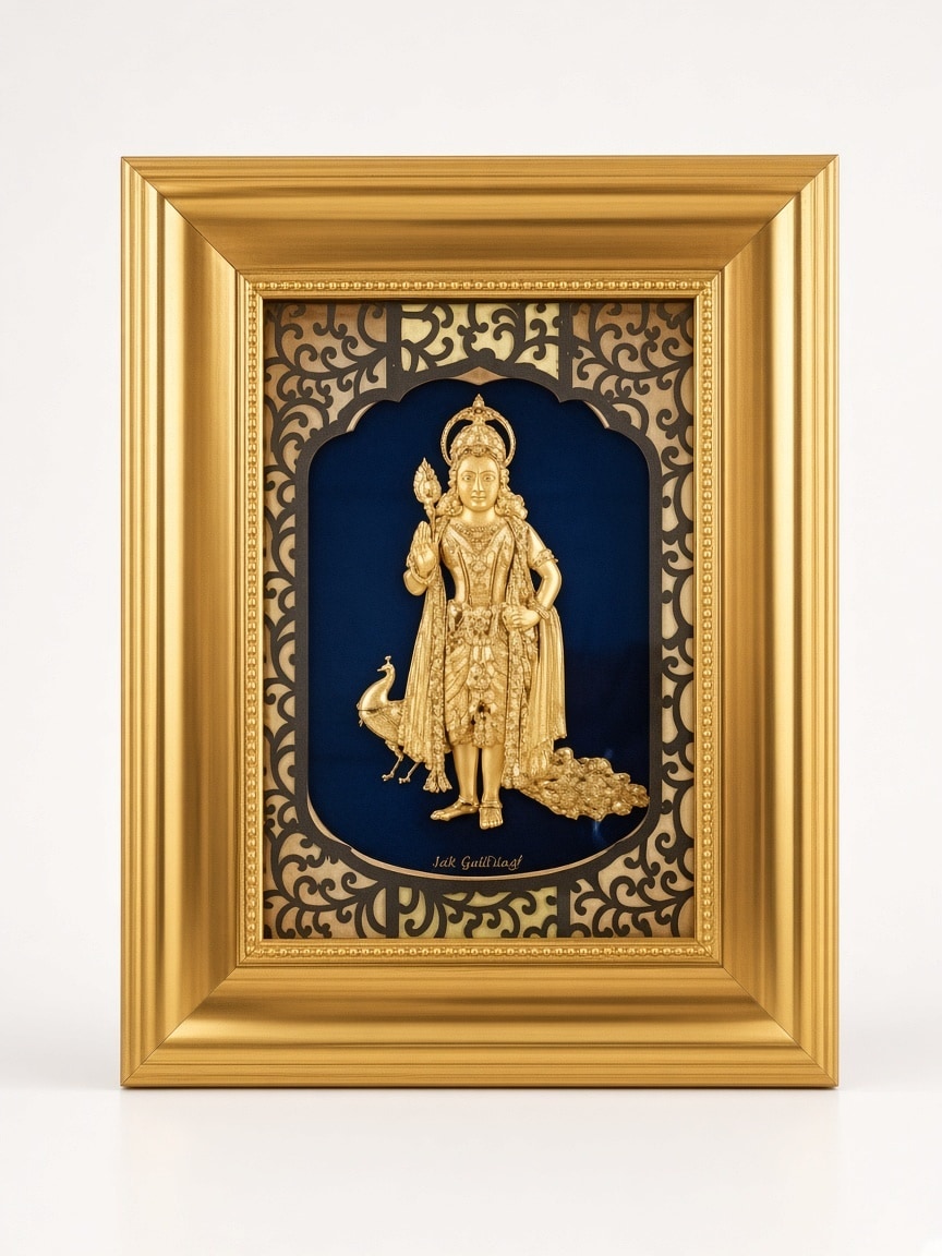 24kt gold leaf artwork of Murgan Swami