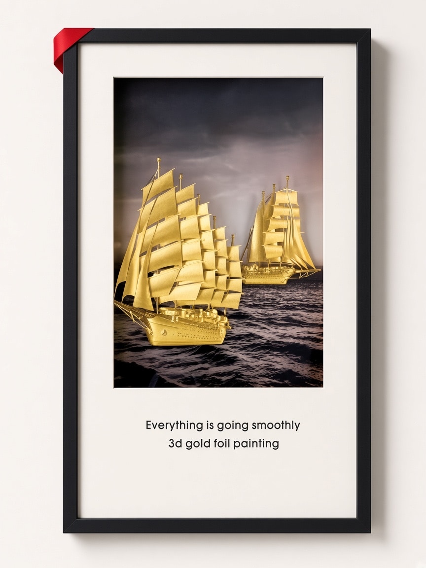 24kt gold leaf artwork of Nautical Maritime