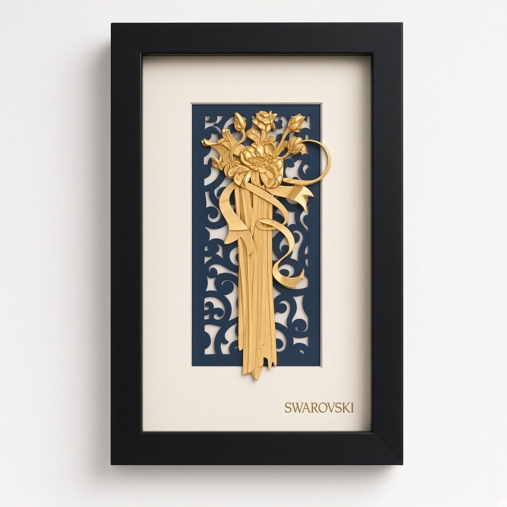 24kt gold leaf artwork of Peacock
