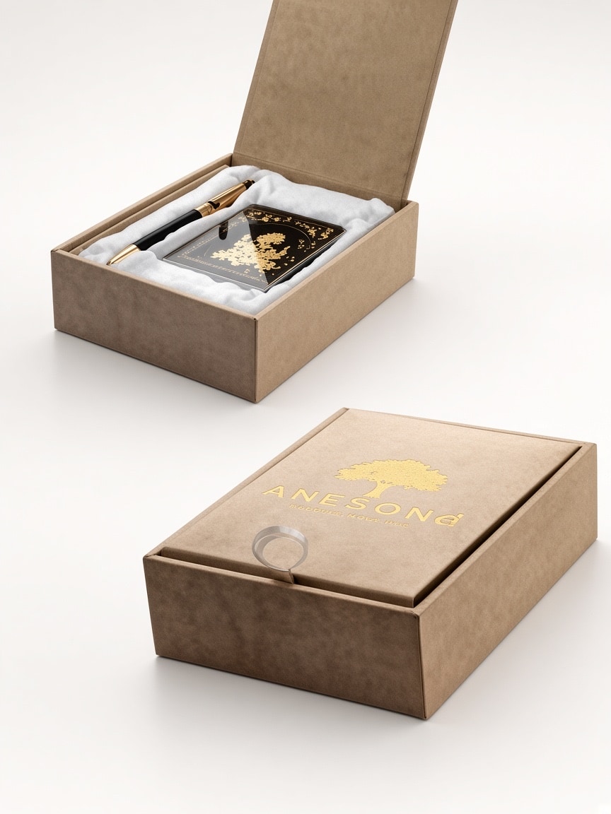 24kt gold leaf artwork of Pen Gift Box